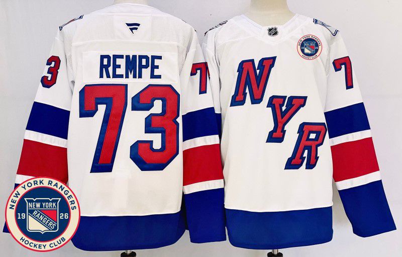 Men New York Rangers #73 Rempe White Fanatics 2025 NHL Jersey style 2